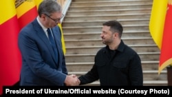 Aleksandar Vučić, predsjednik Srbije, i Volodimir Zelenski, predsjednik Ukrajine, prilikom susreta u Odesi 11. juna 2025. godine.