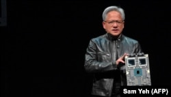 Jensen Huang, directorul general al Nvidia, cea mai mare companie de semiconductoare din lume, vorbind în deschiderea expoziției Computex 2024, la Taipei, 2 iunie 2024.