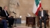 Lebanese President Michel Aoun meeting with the Iranian Parliament Speaker Ali Larijani. February 17, 2020