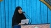 Zeinab Soleimani, the daughter of Iran's IRGS Majer-General Qassem Soleimani delivering her speech in his funeral in Tehran, Iran, January 6, 2020.