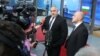 Премиерът Бойко Борисов и вицепремиерът Томислав Дончев пред журналисти в Брюксел