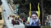 Supporters of the Hezbollah movement drive in a convoy in support of Nasrallah's speech, on the border with Israel on October 25, 2019. FILE PHOTO