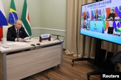 Президент России Владимир Путин на виртуальном саммите БРИКС. 23 июня 2022 года