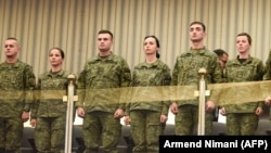 Members of the Kosovo Security Force attended the historic vote in the country's parliament on December 14. 