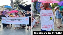 დღევანდელი მსვლელობის მთავარი სლოგანი იყო -„გამარჯვება ჩვენია“.