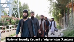 Newly freed Taliban prisoners walk inside Pul-e-Charkhi prison in Kabul (file photo).