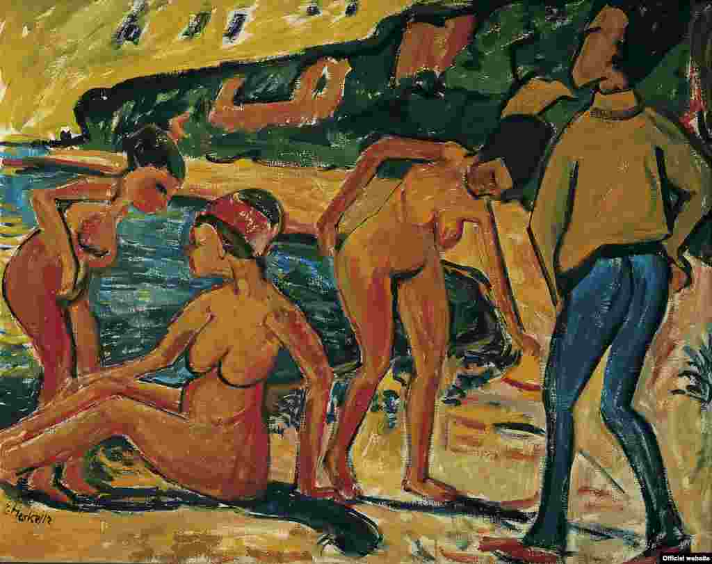 Erich Heckel, Scenă la mare, 1912