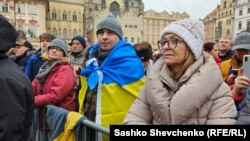 Акция в поддержку Украины в Праге