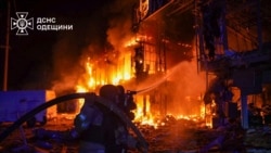 Aftermath of a Russian drone strike in Odesa