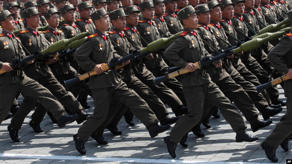 North Korean soldiers march during a military parade in Pyongyang. (file photo) 