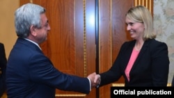 Armenia - President Serzh Sarkisian meets with U.S. Deputy Assistant Secretary of State Bridget Brink in Yerevan, 27Jun2016.