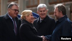 Mladen Ivanić, Kolinda Grabar Kitarović, Dragan Čović i Bakir Izetbegović u Sarajevu, ilustrativna fotografija