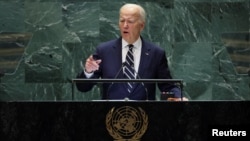 U.S. President Joe Biden addresses the 79th session of the United Nations General Assembly on September 24.