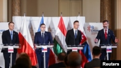 "Вишеградская четвёрка" во время встречи в Праге 21 марта 2024