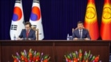 Bishkek - Kyrgyzstan - kygyz - korean flag - Kyrgyzstan - Korea business forum - meeting prime-ministers - Abylgaziev - Lee Nak Yong 18.07.2019