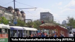 Ukraine -- Explosion place In the center of Dnepropetrovsk, 27Apr2012