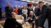 Albania - Armenian Prime Minister Nikol Pashinian and Azerbaijani President Ilham Aliyev meet in Tirana, May 16, 2025.
