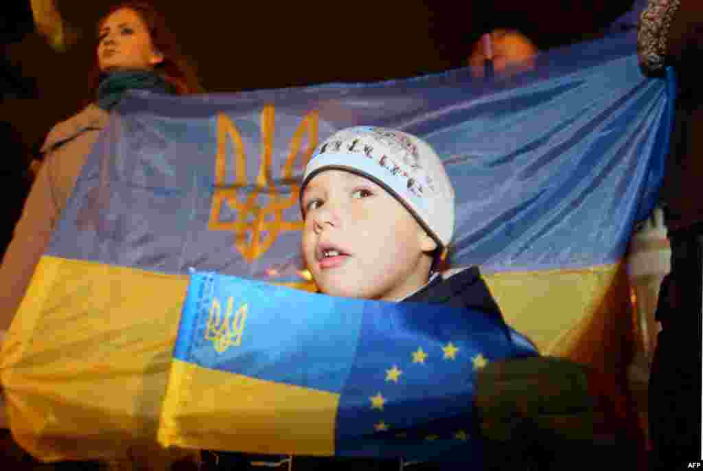 Demonstrație proeuropeană la Kiev, 22 noiembrie.