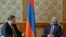 Armenia/Russia - Serzh Sarkisian, President of Armenia, meets with Konstantin Kosachev, Chairman of the Foreign Affairs Committee of the Russian parliament's upper house, Federation Council, Yerevan,14Mar,2018