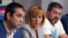 Мая Манолова с членовете на екипа си за местните избори Димитър Делчев и Никола Вапцаров