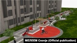 Студентски проект „Урбана змија“ за урбана интервенција во дворот на СД „Гоце Делчев“