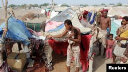 Йемендик качкындардын Аден шаарынын жанындагы лагери. 27-май, 2018-жыл. 