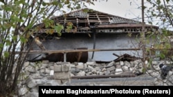 NAGORNO-KARABAKH -- A house, which locals said was damaged during a recent shelling by Azeri forces, October 1, 2020