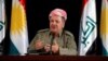 Kurdish leader Masud Barzani speaks during a news conference in Irbil, Iraq, on September 24. "We will never go back to the failed partnership" with Baghdad, he said.