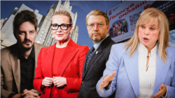 Политики Максим Кац и Юлия Навальная, лидер партии "Яблоко" Николай Рыбаков, глава ЦИК Элла Памфилова 