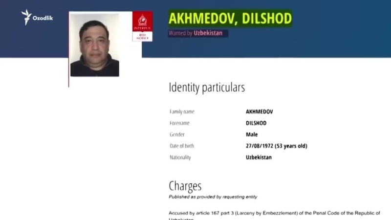 OZODNEWS: “Ўзметкомбинат” бошқаруви собиқ раиси Дилшод Аҳмедов халқаро қидирувга берилди