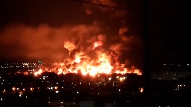 Key Oil Depot In Russian-Occupied Crimea Burns After Ukrainian Air Strikes; Odesa Also Hit By Russia