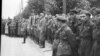 German and Red Army soldiers attend parade in Brest following the invasion of Poland in September 1939.