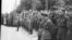 German and Red Army soldiers attend parade in Brest following the invasion of Poland in September 1939.
