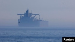 A Russian "shadow fleet" tanker pictured off Germany's northern coast last month.