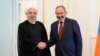 Armenia -- Prime Minister Nikol Pashinian meets with Iranian President Hassan Rouhani in Yerevan, October 1, 2019.