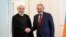 Armenia -- Prime Minister Nikol Pashinian meets with Iranian President Hassan Rouhani in Yerevan, October 1, 2019.