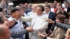 Armenia - Prosperous Armenia Party leader Gagik Tsarukian is greeted by supporters during an campaign rally in Vanadzor, 01May2012.