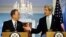 Secretarul de stat John Kerry și secretarul-general ONU, Ban Ki-moon înaintea întrevederii oficiale de la Casa Albă