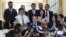 Armenia - Opposition leader Narek Karapetian speaks to journalists in the Armenian parliament, Yerevan, August 6, 2026.