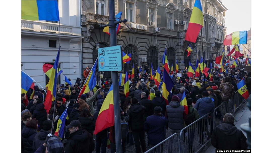 Imagine de la protestul din capitală.