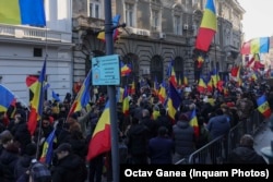 Imagine de la protestul din capitală.