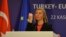 EU foreign policy chief Federica Mogherini speaks after meeting with Turkish officials in Ankara on November 22.