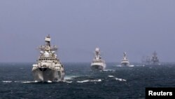 Совместные военно-морские учения Китая и России (архивное фото)