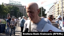 Savo Samardžić na mitingu naprednjaka u Beogradu, 27. jun 2026.