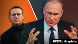 Алексей Навальный и Владимир Путин (коллаж)