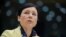 Vera Jourova, the European Commission's vice president and commissioner for values and transparency, addresses a plenary session at the European Parliament in Brussels on November 24. 