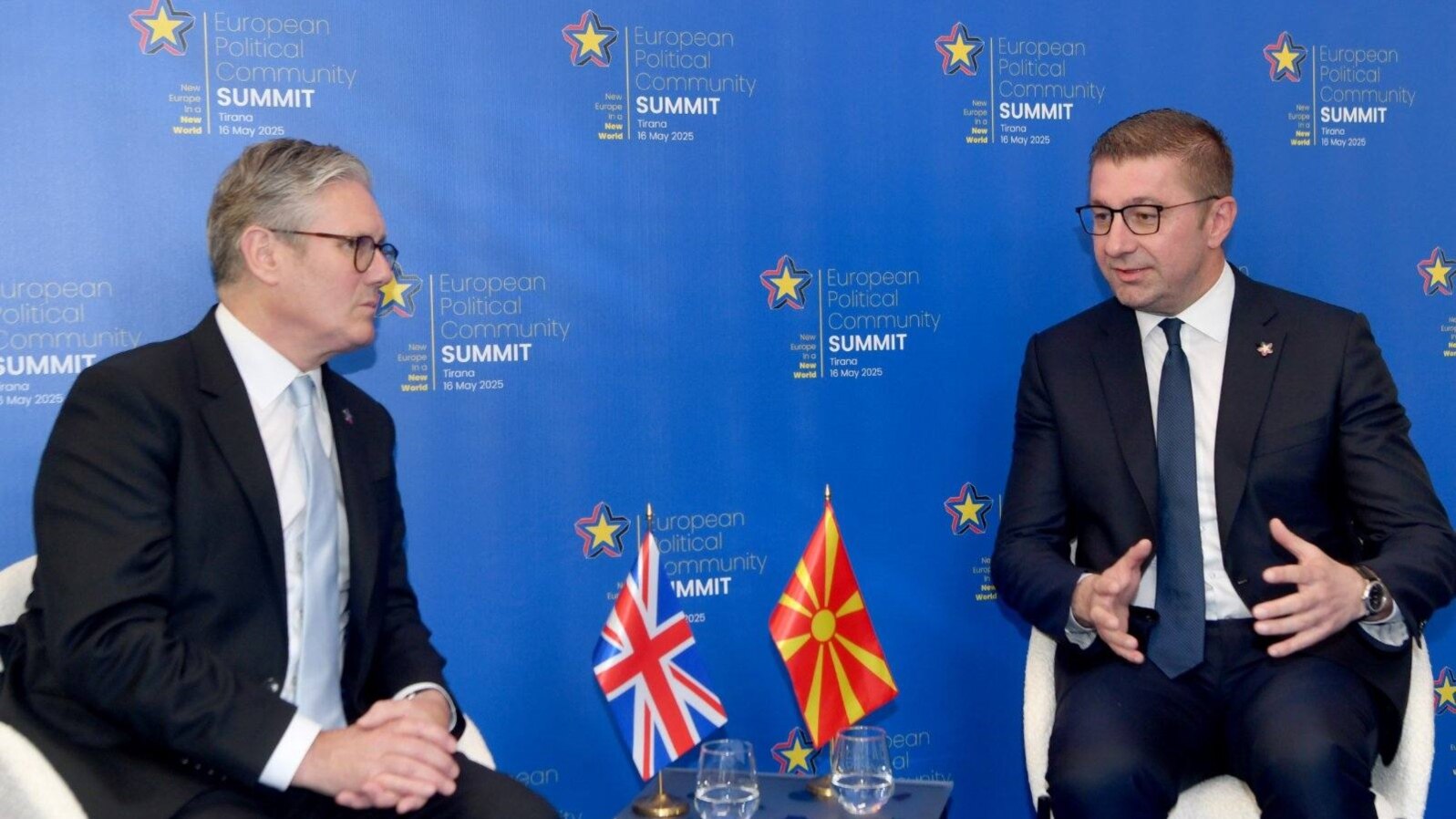 Премиерите на Обединетото кралство и на Северна Македонија, Кир Стармер и Христијан Мицкоски, Тирана 16 мај