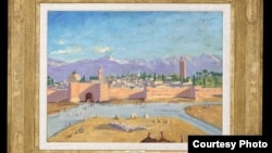 Картина Уинстона Черчилля "Минарет мечети Аль-Кутубия" 