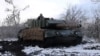 A German Leopard 1A5 tank used by Ukraine's 5th Separate Heavy Mechanized Brigade near Pokrovsk, eastern Ukraine, on February 8, 2025.