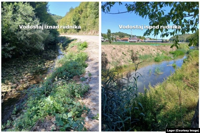 Iz Lagera su za RSE poslali i fotografije, kojima, kako tvrde, ilustruju problem sa vodostajem Blihe zbog suše